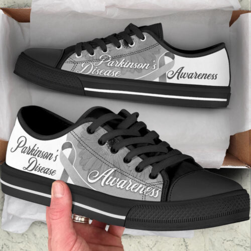 Parkinson’s Shoes Disease Awareness Ribbon Low Top Shoes, Best Gift For Men And Women