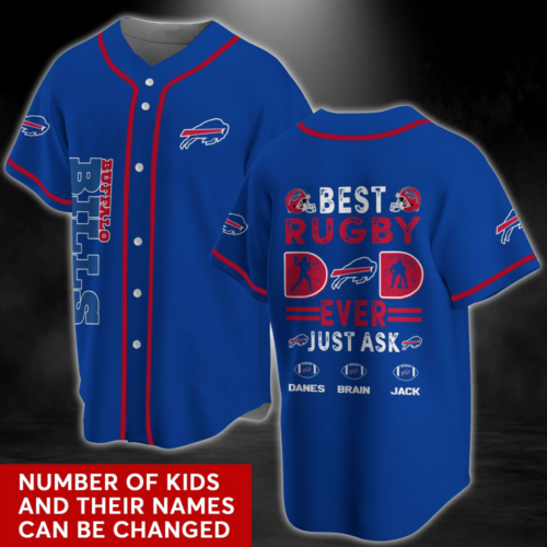 Personalized Buffalo Bills NFL Baseball Jersey Shirt For Best Rugby Dad