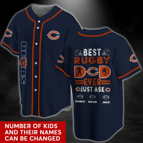Personalized Chicago Bears Baseball Jersey Shirt  For NFL Fans