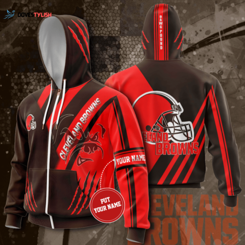 Personalized Cleveland Browns Zip-Up Hoodie, Best Gift For Men And Women