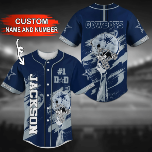 Personalized Dallas Cowboys NFL Baseball Jersey Shirt For Fans