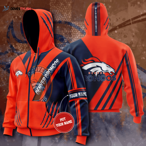 Personalized Denver Broncos Zip-Up Hoodie, Best Gift For Men And Women