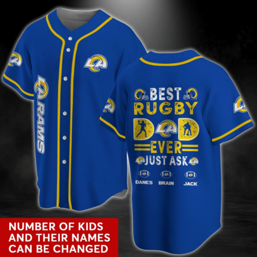 Personalized Los Angeles Rams Baseball Jersey Shirt  For NFL Fans  For Men And Women