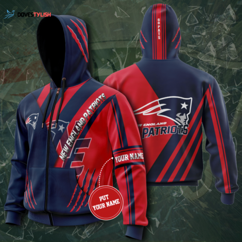 Personalized New England Patriots Zip-Up Hoodie, Best Gift For Men And Women