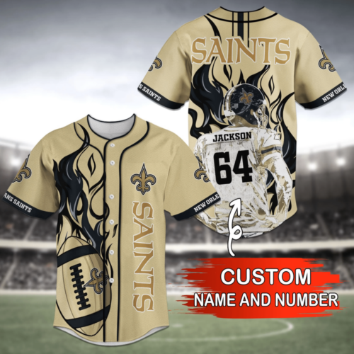 Personalized New Orleans Saints NFL Baseball Jersey Shirt  For Men And Women