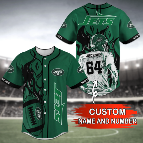 Personalized New York Jets NFL Baseball Jersey Shirt  For Men Women