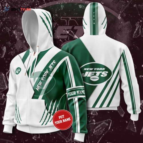 Personalized New York Jets Zip-Up Hoodie, Best Gift For Men And Women