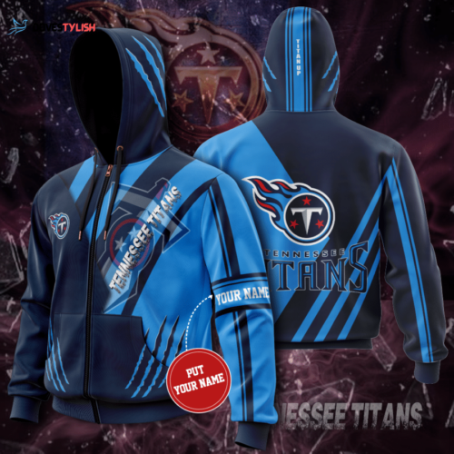 Personalized Tennessee Titans Zip Up Hoodie, Best Gift For Men And Women