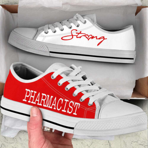 Pharmacist Strong Red White Low Top Shoes Canvas Sneakers Comfortable Casual Shoes For Men Women