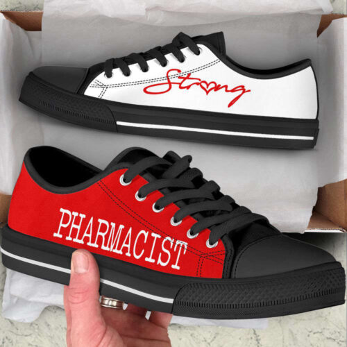 Pharmacist Strong Red White Low Top Shoes Canvas Sneakers Comfortable Casual Shoes For Men Women