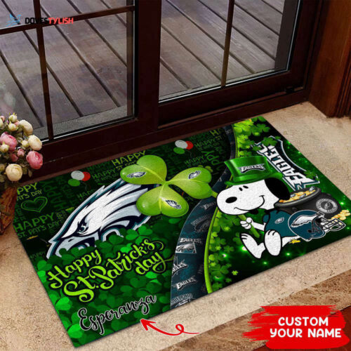 Philadelphia Eagles NFL, Custom Doormat The Celebration Of The Saint Patrick’s Day