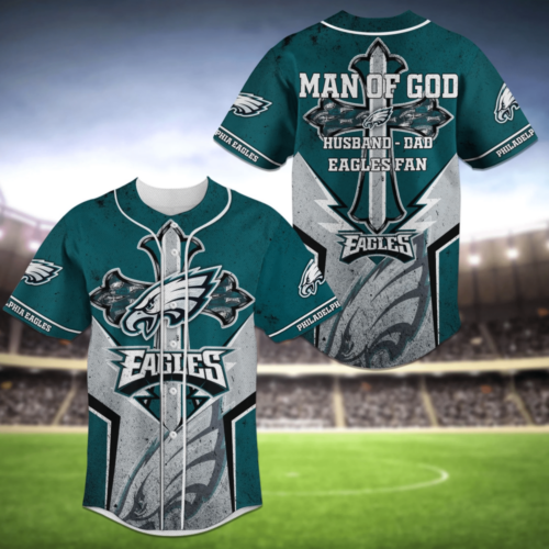 Philadelphia Eagles NFL Man Of God Baseball Jersey Shirt  For Men Women