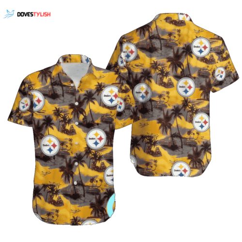 Pittsburgh Steelers Coconut Tree All Over Print Hawaiian Shirt Beach Shirt NFL For Men And Women
