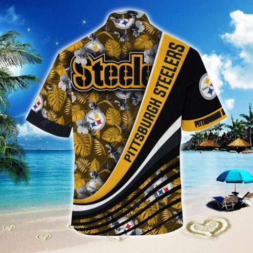 Pittsburgh Steelers NFL-Summer Hawaiian Shirt With Tropical Flower Pattern For Fans