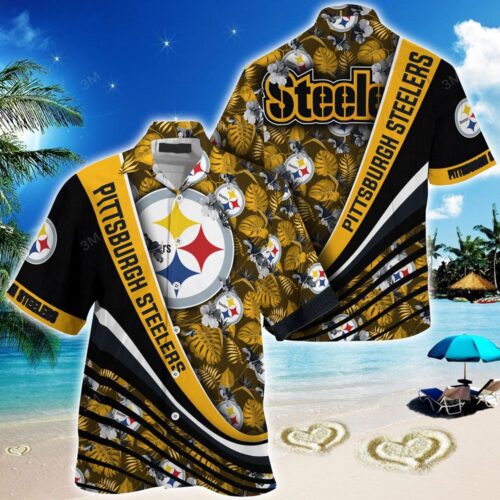 Pittsburgh Steelers NFL-Summer Hawaiian Shirt With Tropical Flower Pattern For Fans
