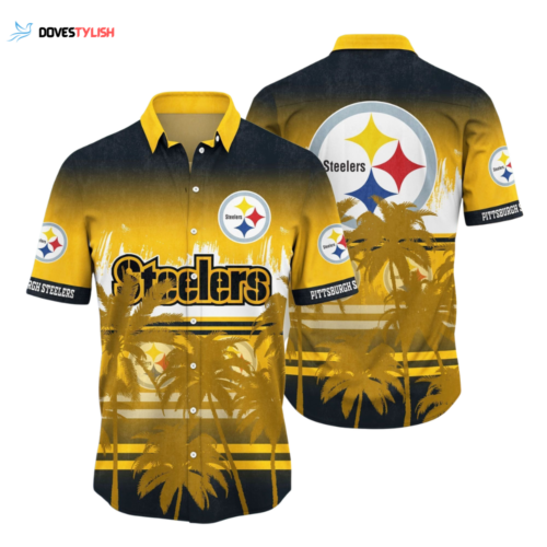 Pittsburgh Steelers Tree Yellow Cool Design – Aloha Hawaiian Shirt, Best Gift For Men And Womens