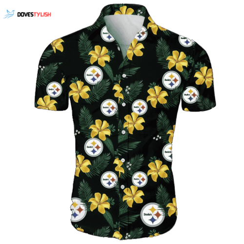 Pittsburgh Steelers Tropical Flower Pattern Hawaiian Shirt Beach Shirt NFL For Men And Women