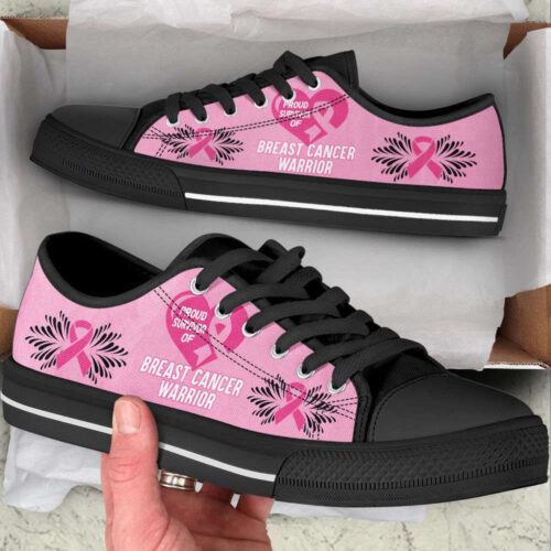 Proud Survivor Of Breast Cancer Warrior Low Top Shoes Canvas Shoes For Men Women