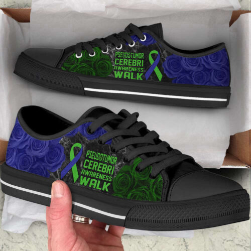 Pseudotumor Cerebri Shoes Awareness Walk Low Top Shoes, Best Gift For Men And Womens