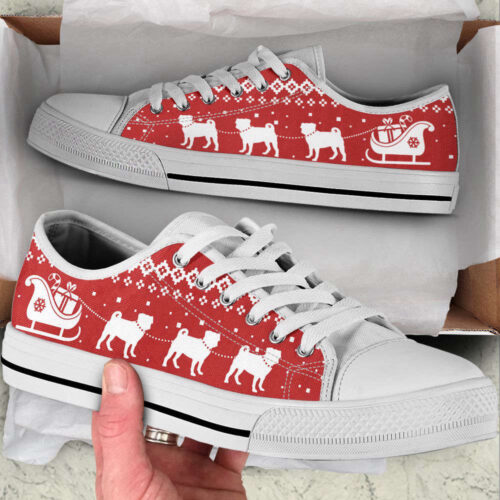 Pug Mom Paid Caro Low Top Shoes Canvas Sneakers Casual Shoes, Dog Mom Gift