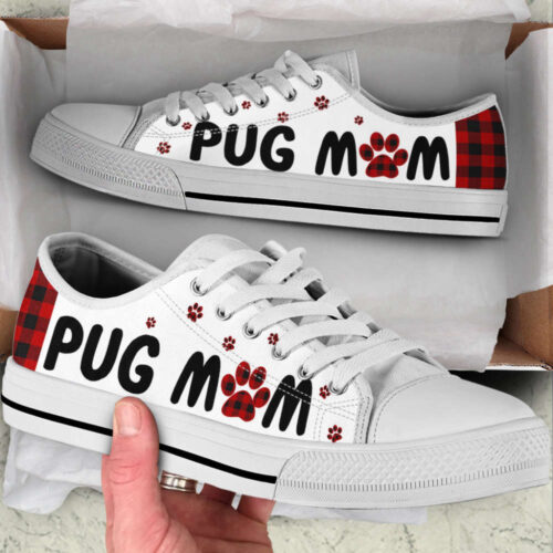 Pug Dog Christmas Car Happy Low Top Shoes Canvas Sneakers Casual Shoes, Christmas Gift