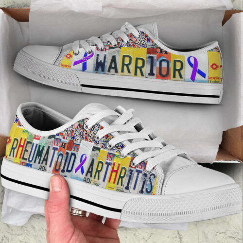 Rheumatoid Arthritis Shoes Warrior License Plates Low Top Shoes, Best Gift For Men And Womens