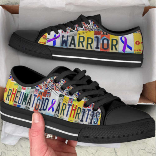 Rheumatoid Arthritis Shoes Warrior License Plates Low Top Shoes, Best Gift For Men And Womens
