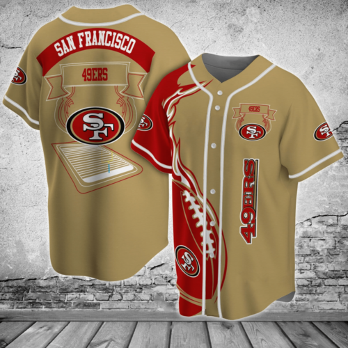 San Francisco 49ers NFL Baseball Jersey Shirt Classic Design  For Men And Women