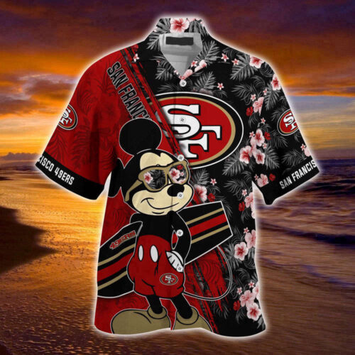 San Francisco 49ers NFL-Summer Hawaii Shirt Mickey And Floral Pattern For Sports Fans