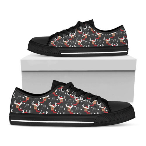 Black And White Jellyfish Pattern Print Black Low Top Shoes, Best Gift For Men And Women