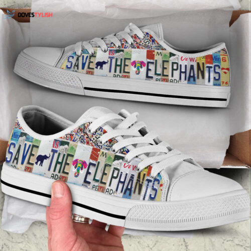 Elephants Pattern Sk Low Top Shoes Canvas Print Lowtop Trendy Fashion Casual Shoes Gift For Adults