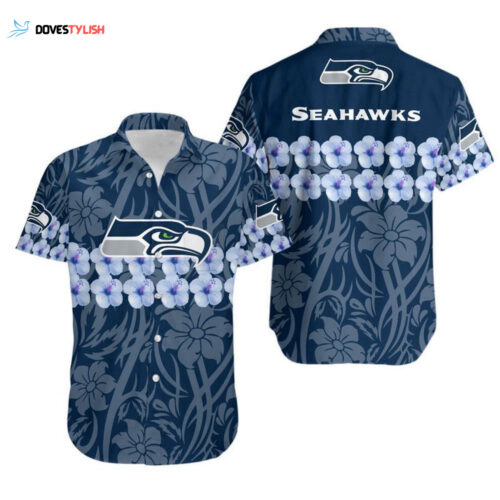 Seattle Seahawks Flower and Logo Hawaii Shirt  For Men And Women