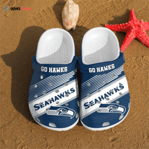 Seattle Seahawks Go Hawks Crocs Classic Clogs Shoes In Blue
