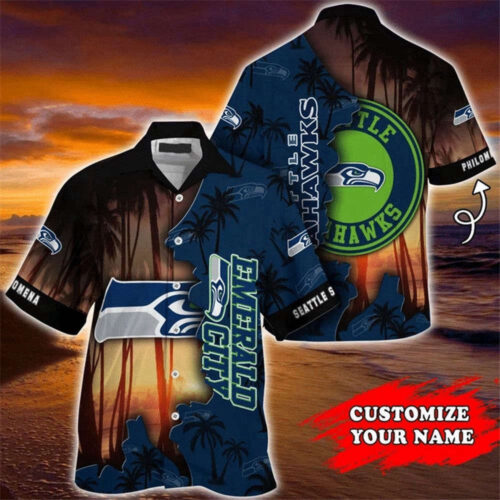 Seattle Seahawks Hawaiian Shirt Customize Your Name For Men And Women