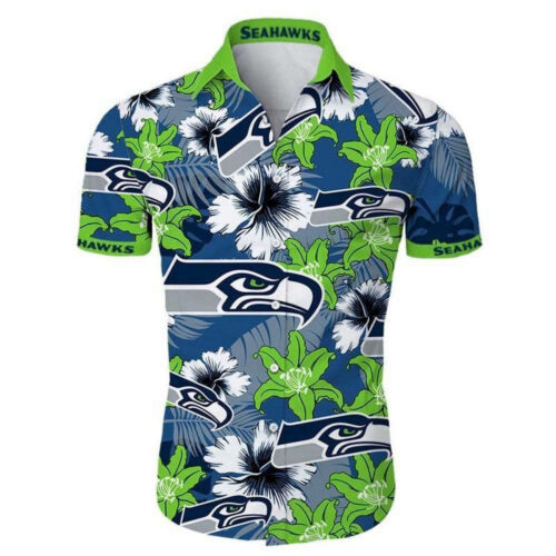 Seattle Seahawks Hawaiian Shirt Floral Button Up Hawaiian Shirt For Men And Women