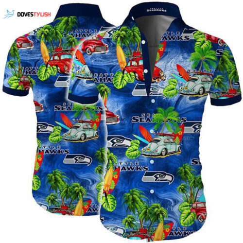 Seattle Seahawks Flower and Logo Hawaii Shirt  For Men And Women