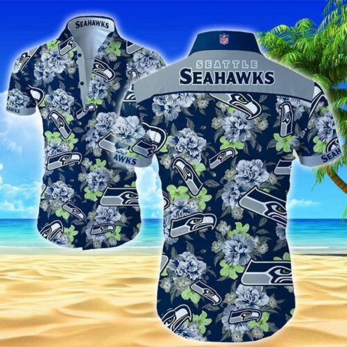 Seattle Seahawks Pineapple Floral Hawaiian Shirt Summer Beach Shirts For Men And Women