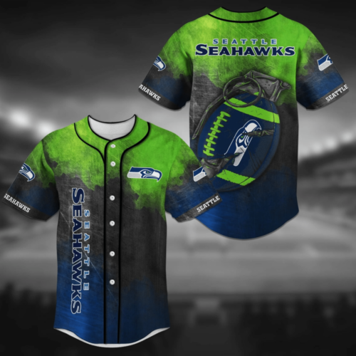 Seattle Seahawks NFL Baseball Jersey Shirt Unique Grenade Design For Men Women