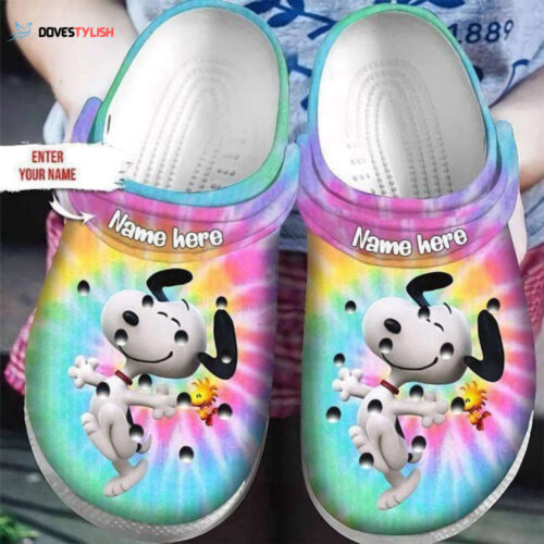Snoopy W Sun Pattern Custom Name Crocs Classic Clogs Shoes In Colorful