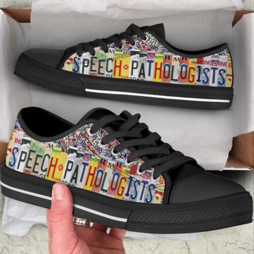 Speech Pathologists License Plates Low Top Shoes Canvas Sneakers Comfortable Casual Shoes For Men Women