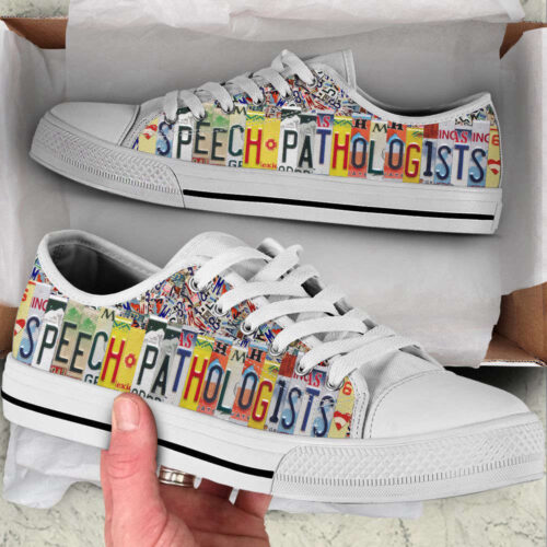 Speech Pathologists License Plates Low Top Shoes Canvas Sneakers Comfortable Casual Shoes For Men Women