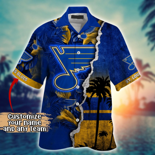 St. Louis Blues NHL Flower Hawaii Shirt  For Fans, Custom Summer Football Shirts