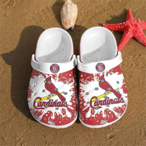 St Louis Cardinals Crocs Classic Clogs Shoes In Red White