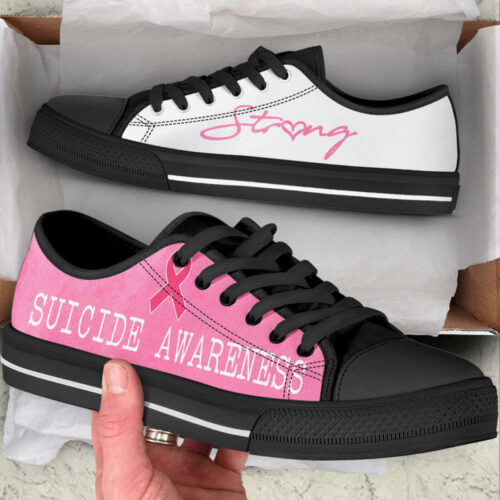Suicide Awareness Shoes Strong Low Top Shoes, Best Gift For Men And Womens