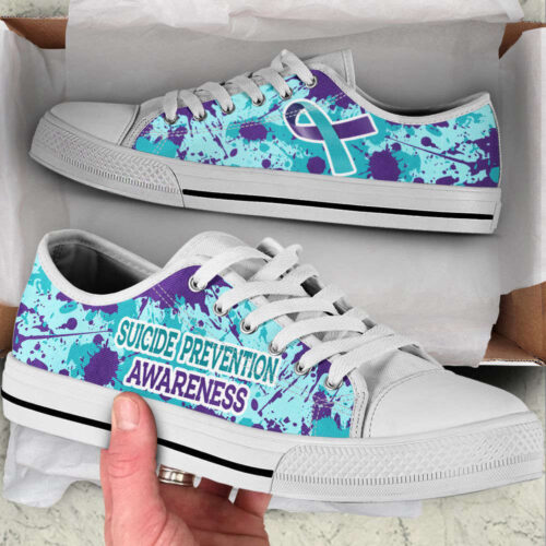 Suicide Prevention A Splash Low Top Shoes, Best Gift For Men And Womens