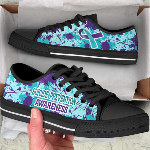 Suicide Prevention A Splash Low Top Shoes, Best Gift For Men And Womens