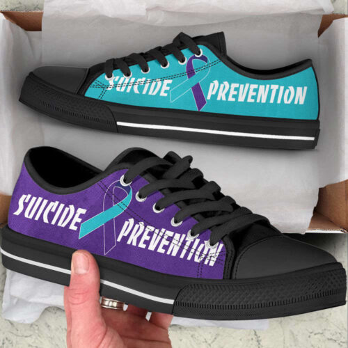 Suicide Prevention Shoes 2 Color Low Top Shoes Canvas Shoes For Men Women