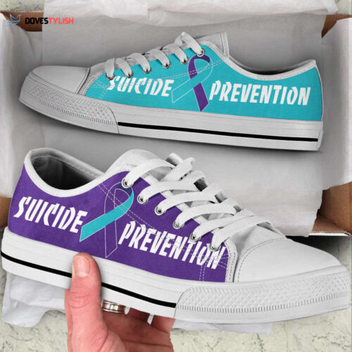 Suicide Prevention Shoes 2 Color Low Top Shoes Canvas Shoes For Men Women