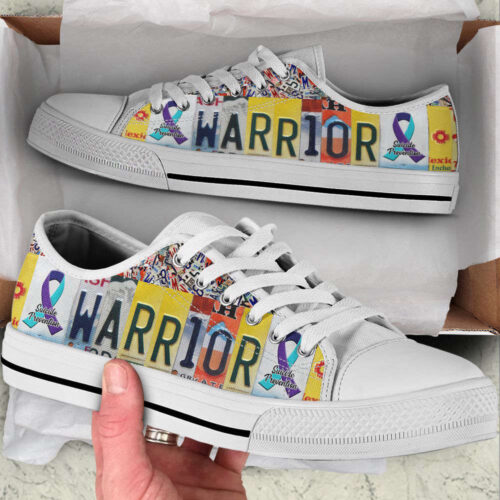 Suicide Prevention Shoes 2 Warrior License Plates Low Top Shoes, Best Gift For Men And Womens