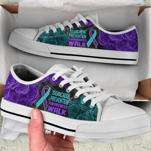Suicide Prevention Shoes Awareness Walk Low Top Shoes, Best Gift For Men And Womens